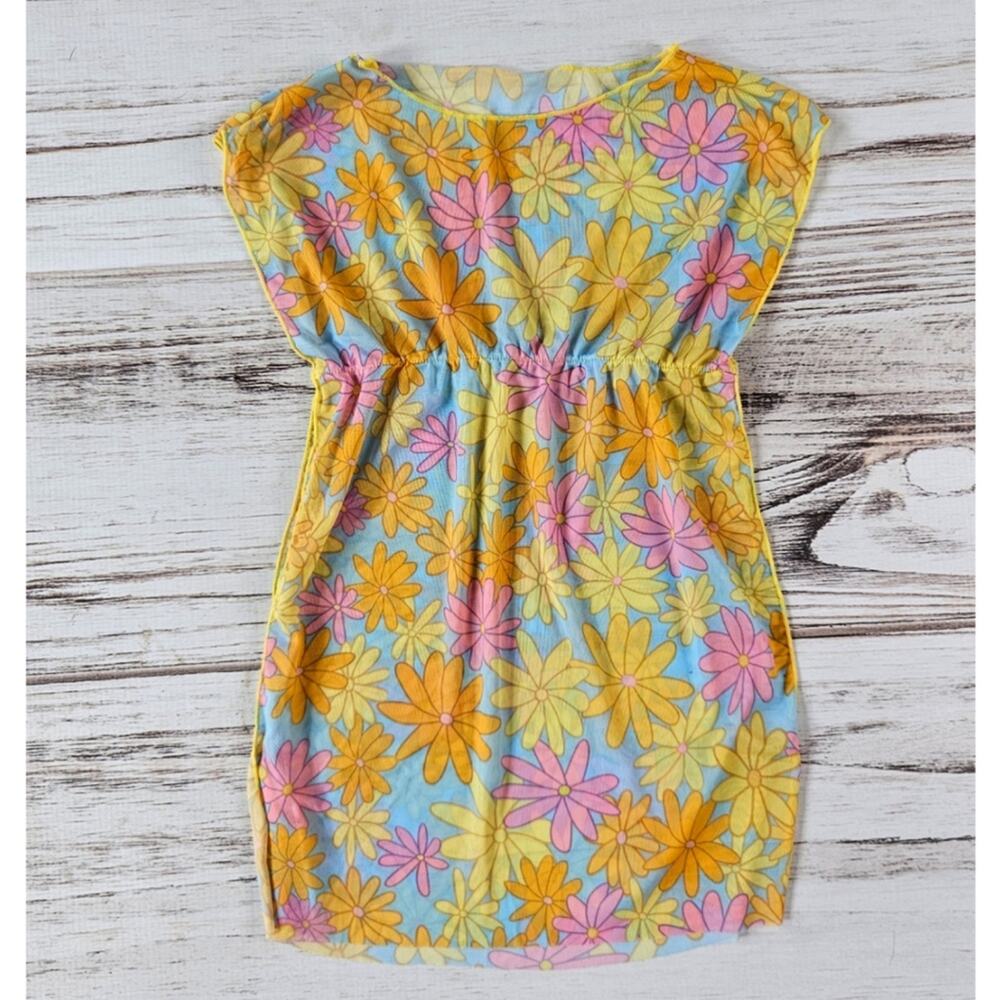 Shein Retro Floral Print Swim Coverup sz 4T